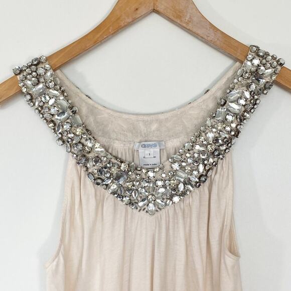 Adam Lippes Adam Plus Eve Cream Swarovski Top Y2K - Picture 2 of 11